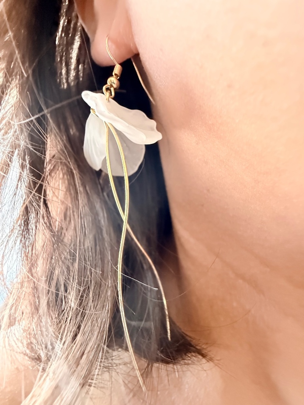 Floral Petal Fringe Earrings with 925 Sterling Silver Earring Post
